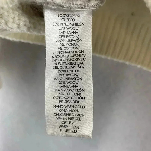 Ann Taylor LOFT Crewneck Brushed Fair Isle Sweater Size Medium Whisper White - Picture 6 of 6